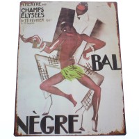 Plaques murales métal déco Bal Nègre 24 x 32 cm